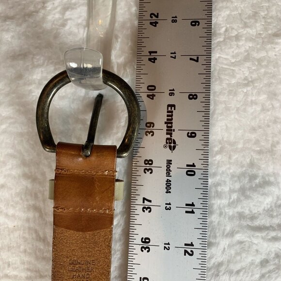 Linea Pelle Waist‎ Belt Women's Medium Brown Check Leather Adjustable 9605 - Picture 10 of 11